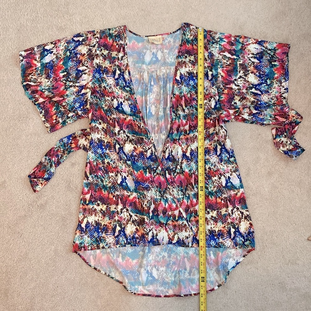 Judith March Women's Python Print Multi Color Robe Size S EUC - Picture 7 of 7